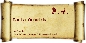 Maria Arnolda névjegykártya